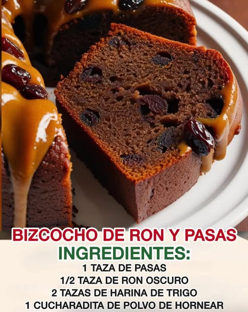 Bizcocho de Ron y Pasas