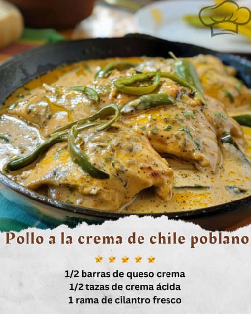 Pollo a la crema de chile poblano