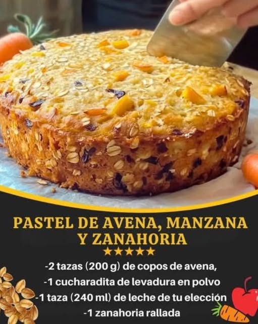 Pastel de Avena, Manzana y Zanahoria