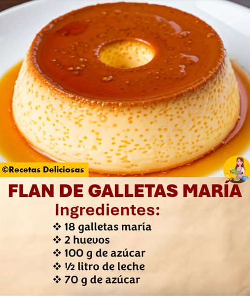 FLAN DE GALLETAS MARÍA SIN HORNO