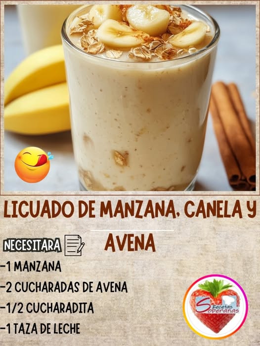 Cómo hacer Licuado de Manzana, Canela y Avena