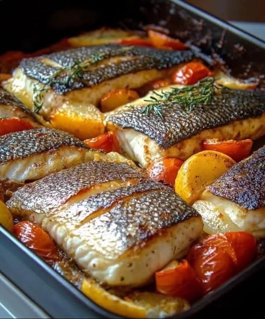 Pescado al Horno con Verduras