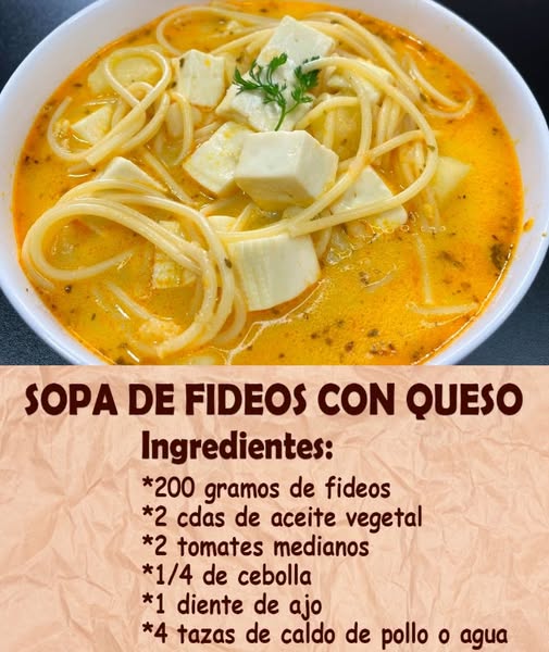 Sopa de Fideos con Queso
