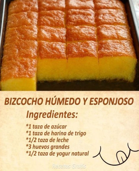 Bizcocho Húmedo y Esponjoso