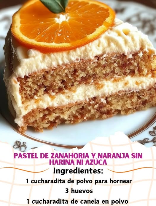 Pastel de Zanahoria y Naranja Sin Harina ni Azúcar