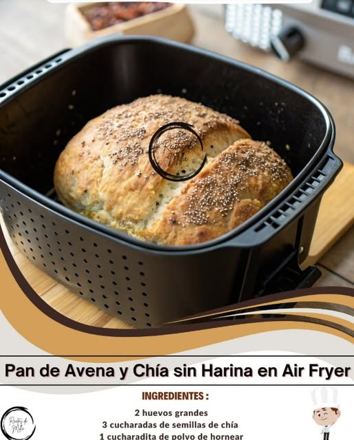 Pan de Avena y Chía sin Harina en Air Fryer