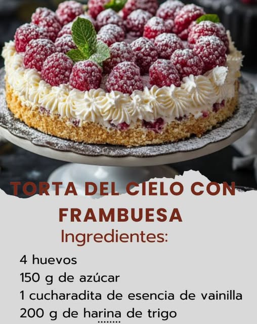 Torta del Cielo con Frambuesas