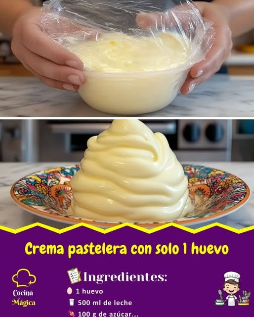 Crema Pastelera Suave con 1 Huevo