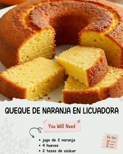Queque de Naranja en Licuadora
