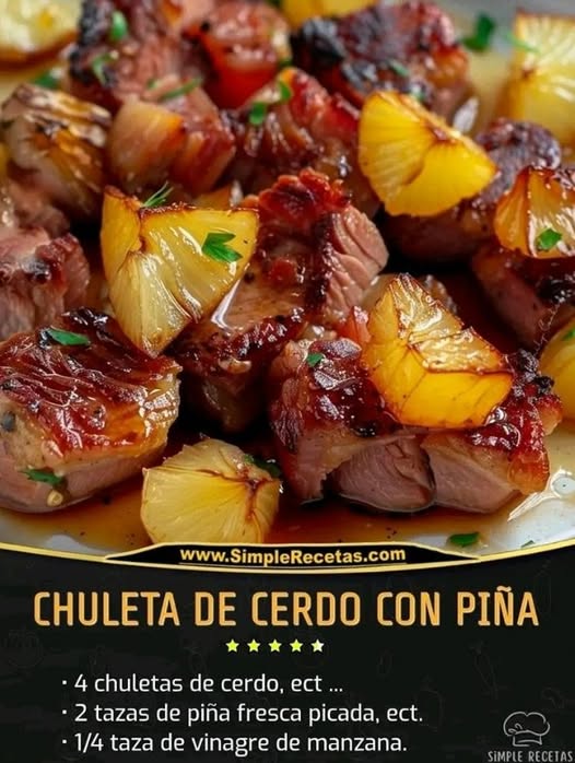 Chuleta de Cerdo Con Piña