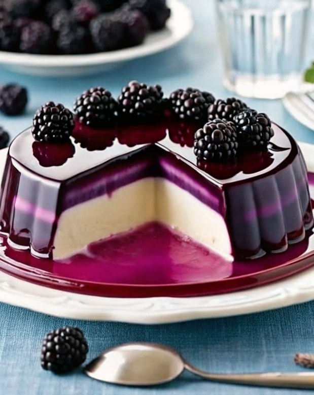 Gelatina de zarzamora con queso