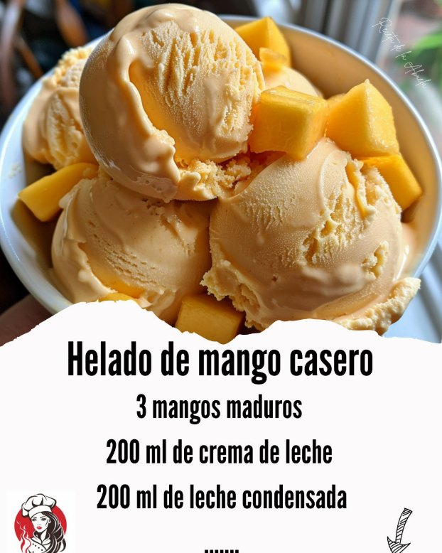 Helado de mango casero