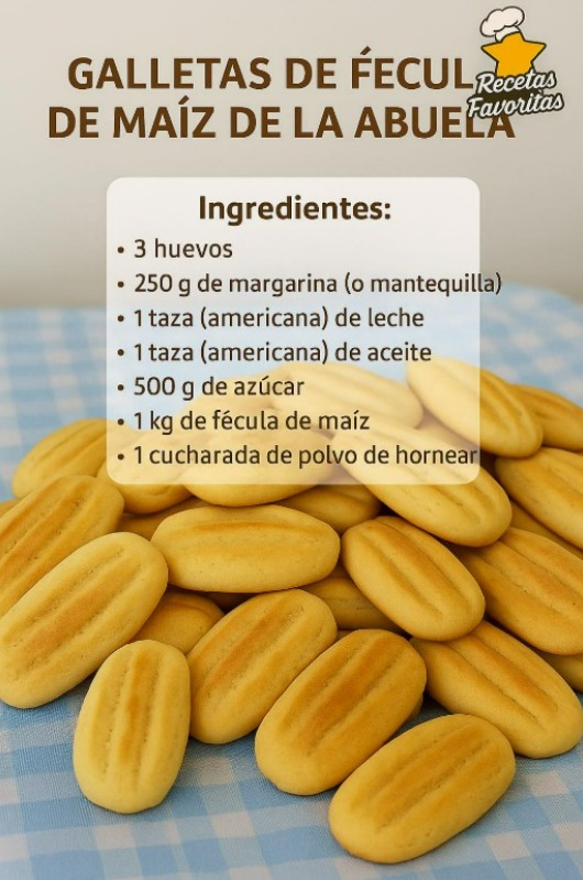 Galletas de Fécula de Maíz que se Deshacen en la Boca