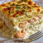 Lasaña de Gambas con Salsa Bechamel y Queso